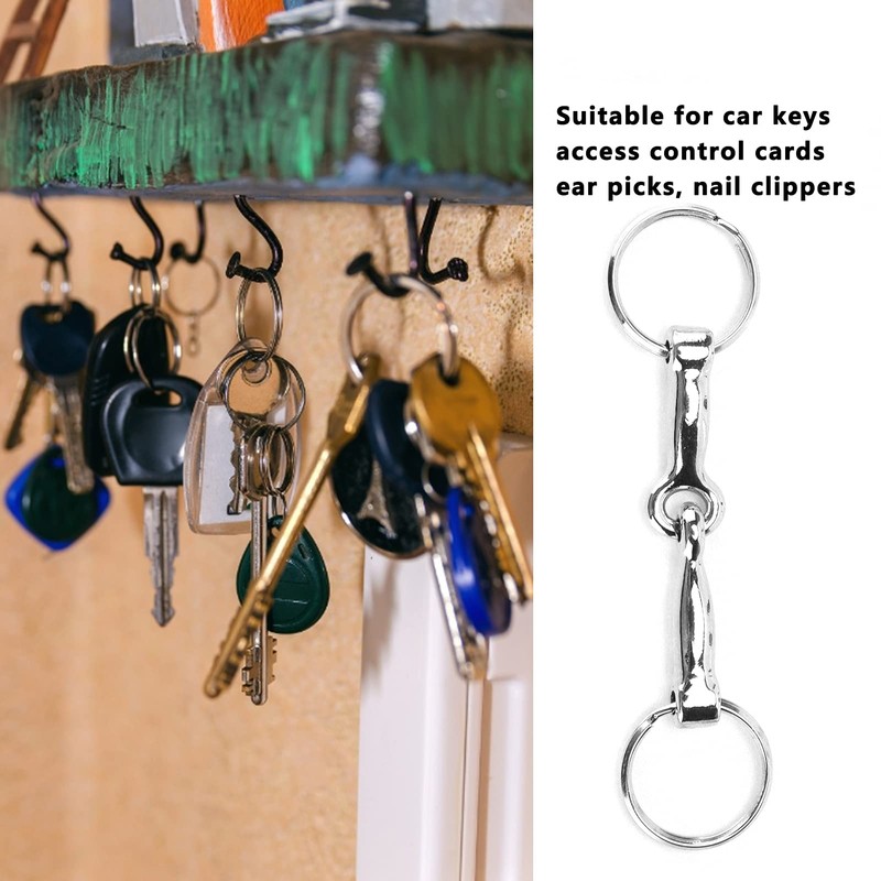 Snaffle Bit Keychain, Horse Bit Key Knot Single Connector Pelham