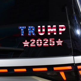 Iprokiu Car Sticker for Trump 2025 Waterproof Double-Sided Printed Bumper Sticker Self-Adhesive Decal for Trump American Flag Car Window Decal Wall Laptop Car Decoration (Letter)