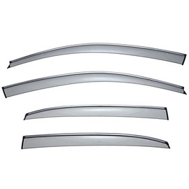 WellVisors Window Visors Wind Deflectors Compatible With Volkswagen VW 2012-2019 Passat Sedan With Chrome Trim Rain Guards 3-847VW013