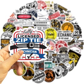 Pack of 65 Mechanic Electrician Stickers Car Laptop Phone Guitar Skateboard Motorcycle Bicycle Technician Stickers Set Vinyl Waterproof Aesthetic Stickers for Teenagers Children Adults