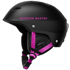 OutdoorMaster Kelvin Ski Helmet - Snowboard Helmet for Men, Women & Youth (Black+Pink,M)