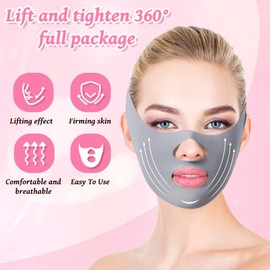 Healife Reusable V Face Lifting Tape, Face Slimming Band, Double Chin Mask, Double Chin Remover, Face Tape, Double Chin Reducer, V-Shaped Face Masks for Lifting and Contouring