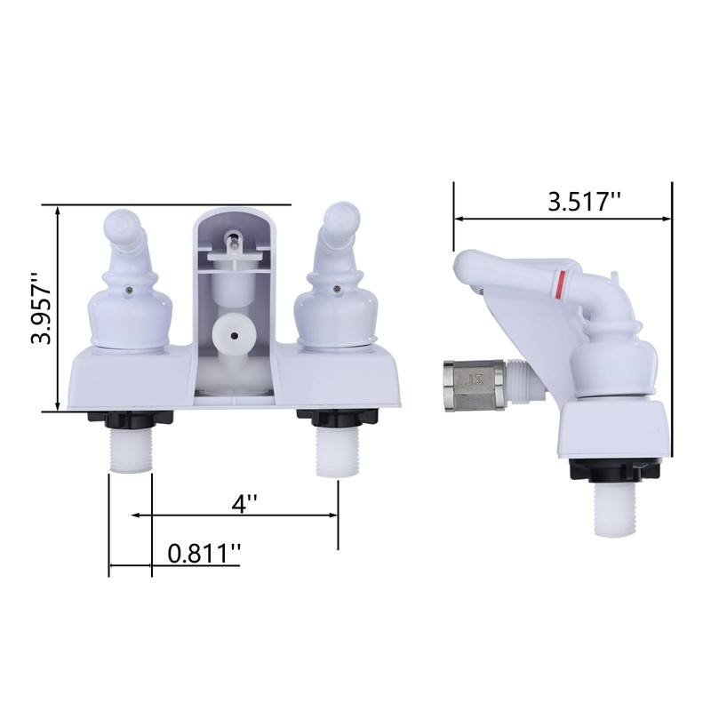 RV Shower Faucet, 4 inch Center-Set Tub/Shower Valve Diverter with