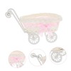 SHOWERORO Imitation Rattan Carriage Candy Basket Mini Woven Flower Holder