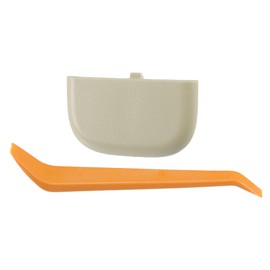 TUCKBOLD Makeup Mirror Cover Sun Visor Cap Clip for Ford Edge Robust No.DS7Z54672A40AF | Inner Sun Visor Bolt Cover Beige with Flat Pry Bar 1 Set