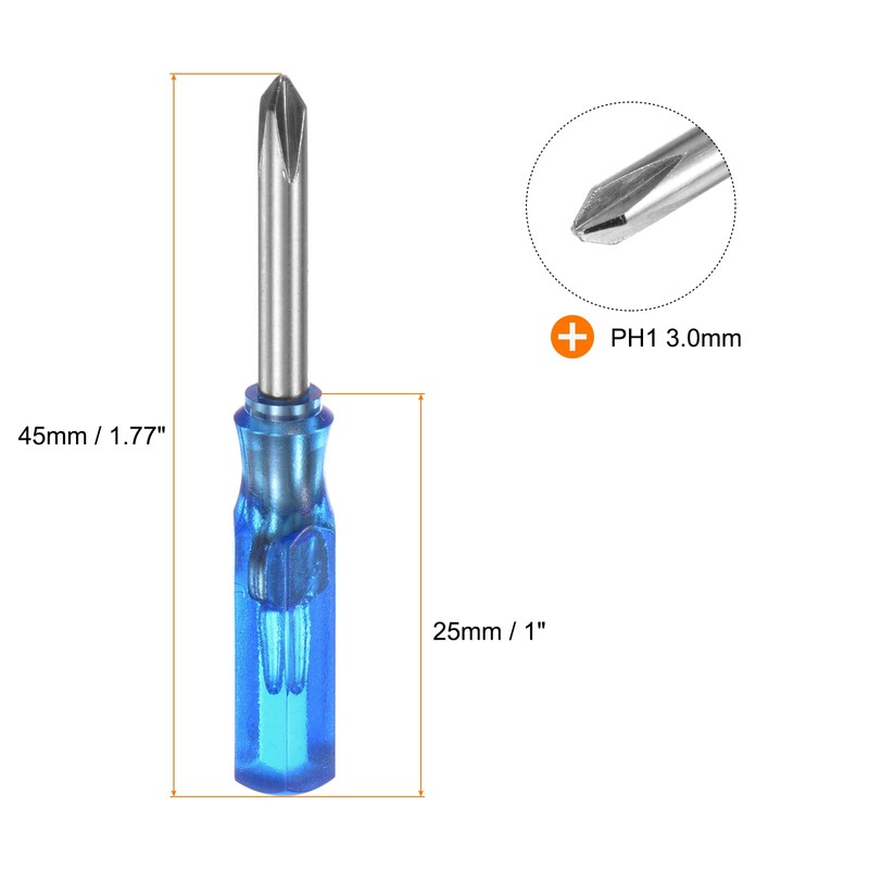 HARFINGTON 8Pcs PH1 Mini Phillips Screwdriver 3mm Magnetic Cross Head