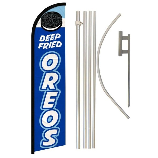 Deep Fried Oreos Advertising Windless Banner Flag & Flag Pole