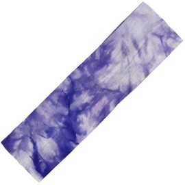 Kenz Laurenz Soft Wide Headbands - 12 Pack Yoga Headband Stretchy Elastic Cotton Sports Head Bands for Women Girls Men Sweatband Fashion Hair Wrap Accessories Set Wholesale (Purple Tie Dye)