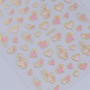 Valentines Nail Stickers Glitter Metallic Nail Decals Brown Pink Nail