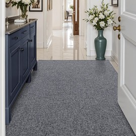 LUMI Indoor Ultra Thin Door Mat, Low Profile Inside Doormat, Non Slip Rubber Backing Welcome Mat, Stain-Resistant Entryway Mats for Patio,Porch,35"x59", Dark Grey