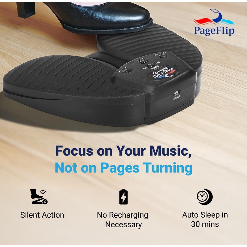 PageFlip Butterfly Bluetooth Page Turner Pedal – Silent, Rugged Foot