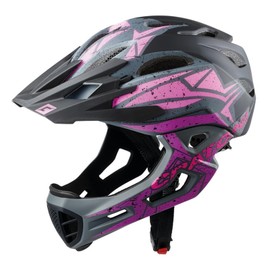 Cratoni helmets GmbH Unisex - Adult C-Maniac Pro Bicycle Helmets, Black/Pink/Purple Matt, M/L