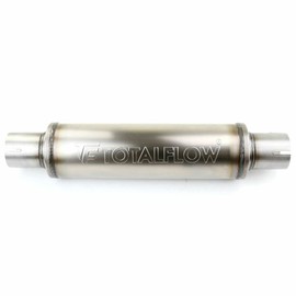 TOTALFLOW 20219S Slotted Ends Straight Through Universal Exhaust Muffler | 409 Stainless Steel | 3 Inch Inner Diameter Inlet/Outlet