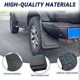 AULESSE Mud Flaps Splash Guards Compatible with Bronco 2/4-Door Accessories 2021-2026 No Punching Required Mudguards Accessories 4pcs (NOT for Sport)