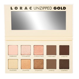 LORAC Unzipped Matte & Glitter Eyeshadow Palette, Gold | Cruelty Free, Gluten Free, Vegan