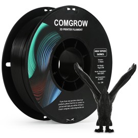 Comgrow Rapid PLA Filament 1.75mm, 30-600mm/s High Speed Printing, 3D Printer Filament High Speed PLA for Fast Printing 1KG Spool (2.2 LBS), Dimensional Accuracy +/- 0.02mm Black