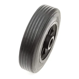 Black Plastic Wheel & Solid Rubber Tyre 6 Inch 155x43 Fits Trailer Jockey Wheel