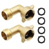 Sicilamiu 2Pcs 90 Degree Garden Hose Elbow, 3/4" Solid Brass