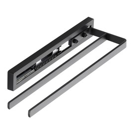SOTECH Style 2-Arm Towel Rail 325 mm Extension Distance 145 mm Hand Towel Rail for Side Mounting on Washbasin in Bathroom and Kitchen Black