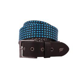 Lowlife Wallace Leather Belt in Black 3D Blue