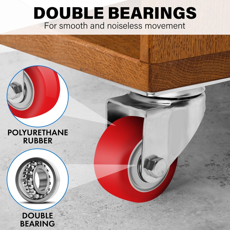 Castrek 3 Inch Heavy Duty Casters Set of 4, Scratch