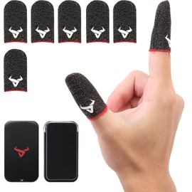 6 Pack Finger Sleeves for Mobile Gaming, 0.3mm Silver Fiber Anti-Sweat, Ultra Thin, Finger & Thumb Sleeves, Suitable for Most Gamers, Mobile Phone Gaming Finger Sleeves for PUBG COD Gloves Covers