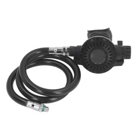 Scuba Breathing Secondary Valve with Medium Pressure Tube Adjustable Diving Equipment for Snorkeling Underwater Rescue Diving Supplies Black