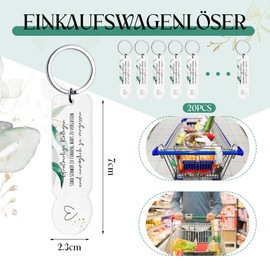Hestya Set of 20 Acrylic Shopping Trolley Token Keyring "Großartige Kollegen sind Schwer zu Finden" - Gift for Colleagues, Team & Employees for Farewell, Job Change or Retirement