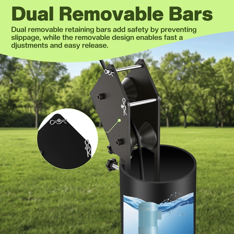 Well Pump Pulling Tool with POM Roller & Removable Side