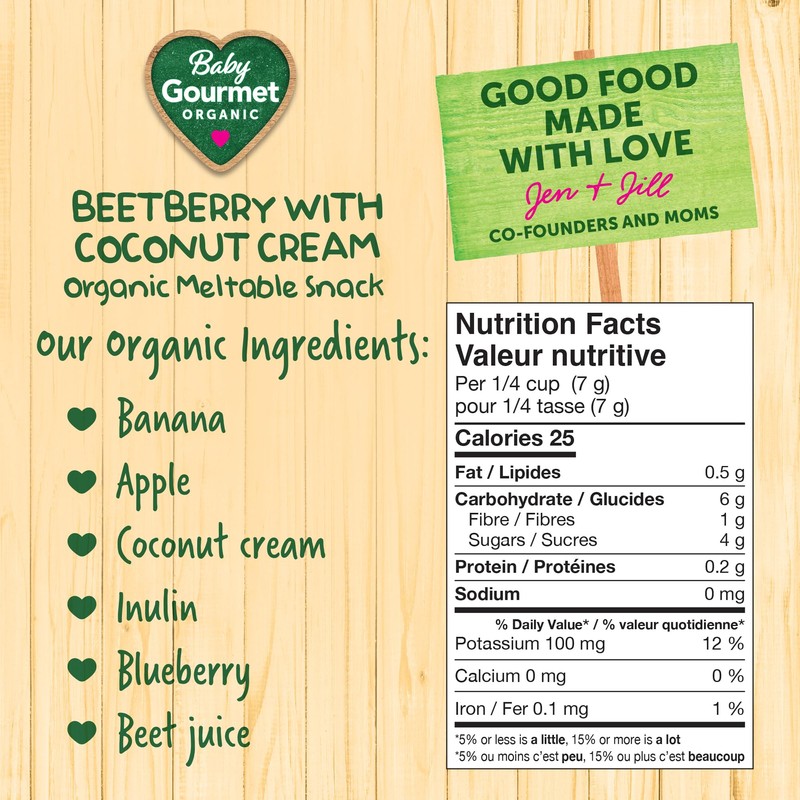Baby Gourmet Mushies Banana Beet berry, Green, 23-Gram, 8-Pack[packing may