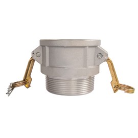 Quafwia 2 pcs Aluminum Gravity Cast Cam lock Fittings (3 inch Part B) Cam and Groove Hose Fitting, Female Coupler X Male Thread Camlock fitting with Heavy Duty Brass Handles (3'', B)