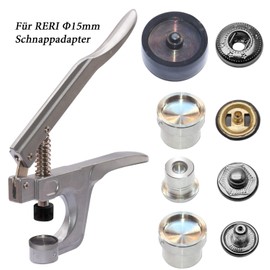 RERI Press Studs with Pliers Set of 40 15 mm Black Press Studs for Leather Craft Jacket Handbag Wallet