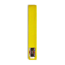 Playwell Martial Arts Cotton Solid Coloured Grading Belt - (Karate, Judo Taekwondo) (Yellow, 250cm)