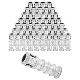 QWORK Expansion Shield Anchors, 50 Pcs 1/4 x 1-1/2" Lag Screw Bolts Concrete Anchors, Zinc Alloy Masonry Anchors Hole Set Kit