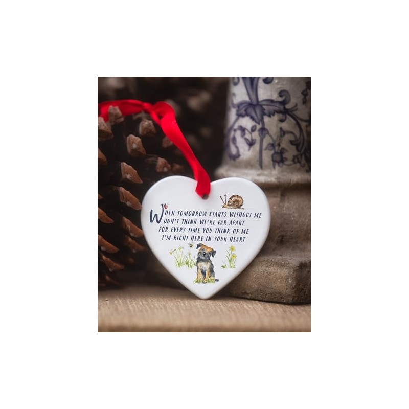 Image Industry Border Terrier Memorial Ceramic Heart Keepsake Gift