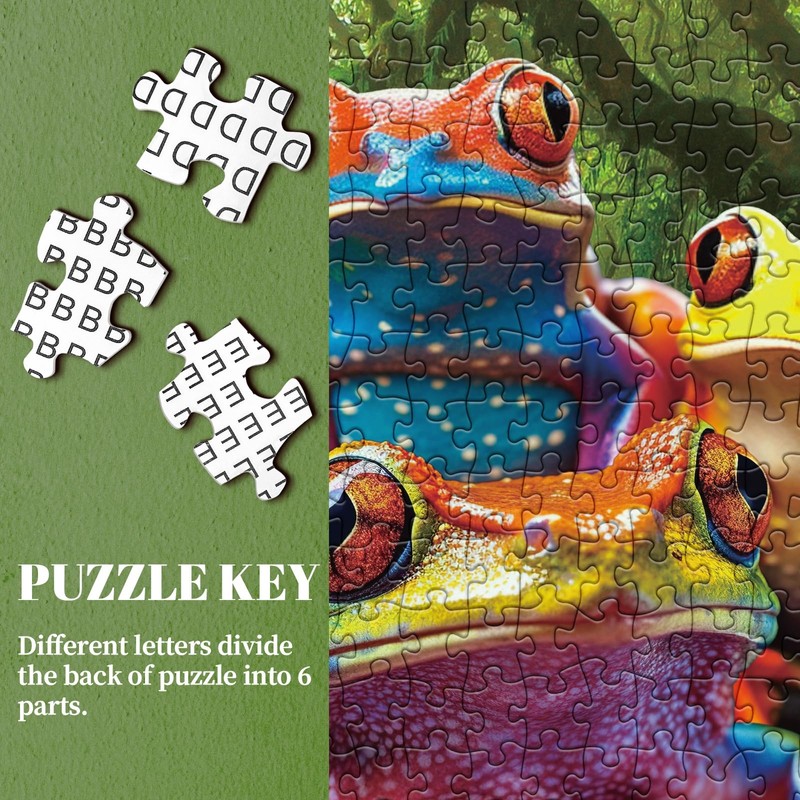 Colorful Frog Puzzle 1000 Piece for Adults, Rainbow Frogs Jigsaw