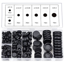 Litensh 170 Piece Rubber Grommets Set, 7 Sizes Rubber Plugs, Washers Rubber Grommets Sealing Plugs Blanking Plugs for Cable Feeding Rubber Openings Machines