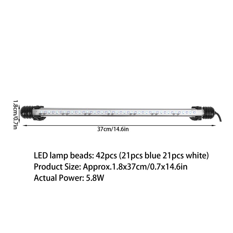 Aquarium Waterproof Dimmable LED Light Fish Tank 3 Light Modes