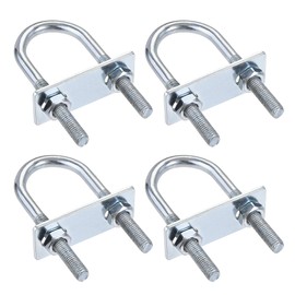 sourcing map Set of 4 M8 round U-bolts, U-bolts, U-bolts, steel 31 mm, inner width 90 mm length with nut frame and fasteners