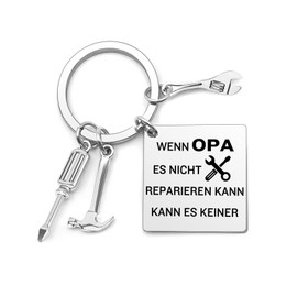 kEUkunHA Father's Day Gift for Grandpa Gift Christmas Father's Day Birthday Valentine's Day Retirement Thank You Gifts Best Keyring Easter Gift New Year Gifts for Grandpa Grandparents, silver