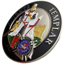 Knights Templar Emblem (3”) (Auto Emblem or Masonic Showcase) Three Variations for Your Leisure Pleasure. (Protruding Powerfully Armed with Weapons)