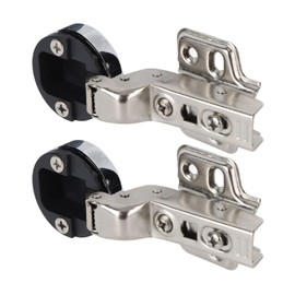 Cabinet Glass Door Hinges,Glass Door Hinges 2 Sets 4 Holes 35 Cup Silent (Large Bend Insert)