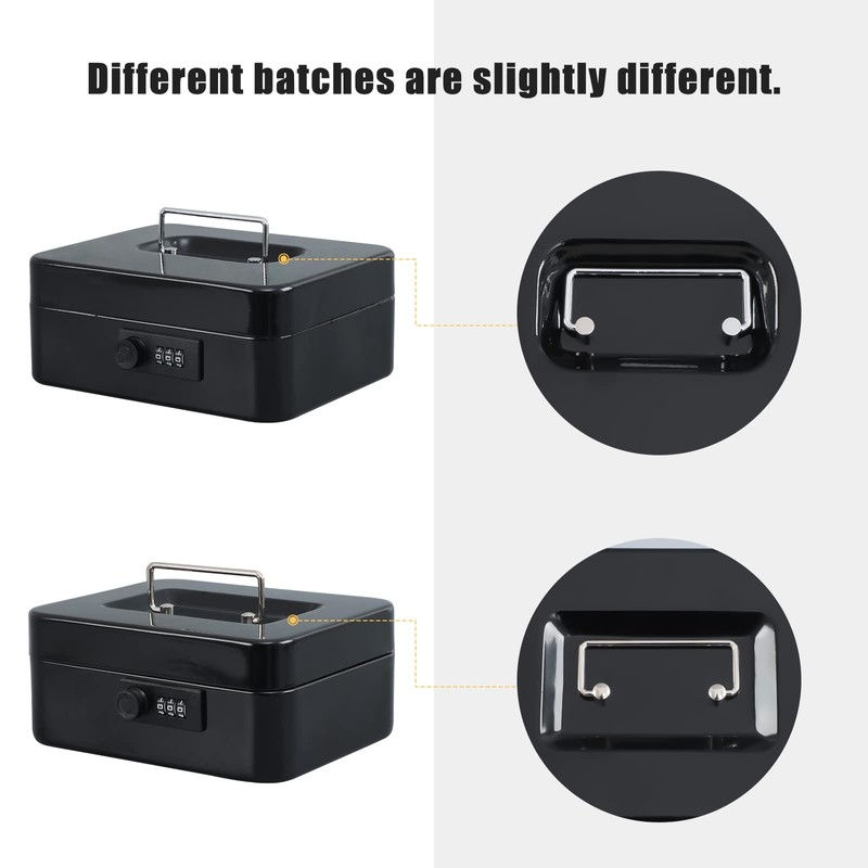 xydled Steel Cash Box Safe with Combination Lock,Money Safe Box