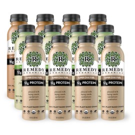 Remedy Organics Protein Variety 12-Pack | Plant Based Protein Shakes, Ready to Drink | USDA Organic, Gluten Free, Dairy Free, Soy Free