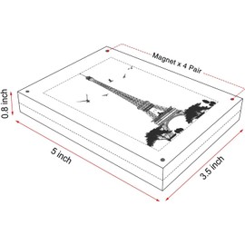 2 Pack Acrylic Photo Frame, 3.5x5'' Magnetic Picture Frames, Double-Sided Magnetic Picture Frame,Thickness Stand in Desk Table, Clear