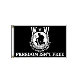 K's Novelties 3x5 Wounded Warrior Freedom Isn't Free Flag 3'x5' Heroism Honor Sacrifice Banner