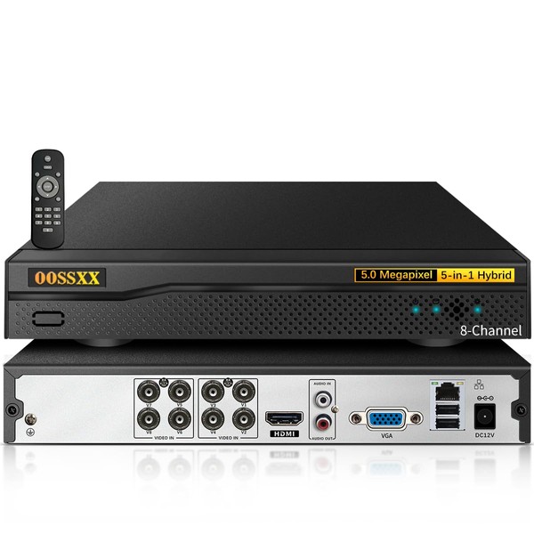 DVR 8-Channel Hybrid Capability 5-in-1 Digital Video Recorder 5.0MP HD