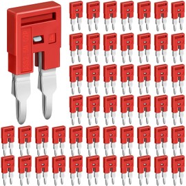 Saysurey 50 Pcs DSS2.5N-02P DIN Rail Terminal Block Press Fit Jumper DK2.5N DK2.5N-BL, 2 Pole