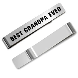Bicfuiot Fathers Day Grandpa Gifts from Granddaughter Grandson,Best Grandpa Ever Christmas Birthday Valentines Gifts,Gift Ideas for Grandparents,Tie Clips for Men,Stocking Stuffers
