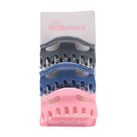 Pinzas Prichos Belleza para Cabello de Plástico Multicolor 3 Piezas